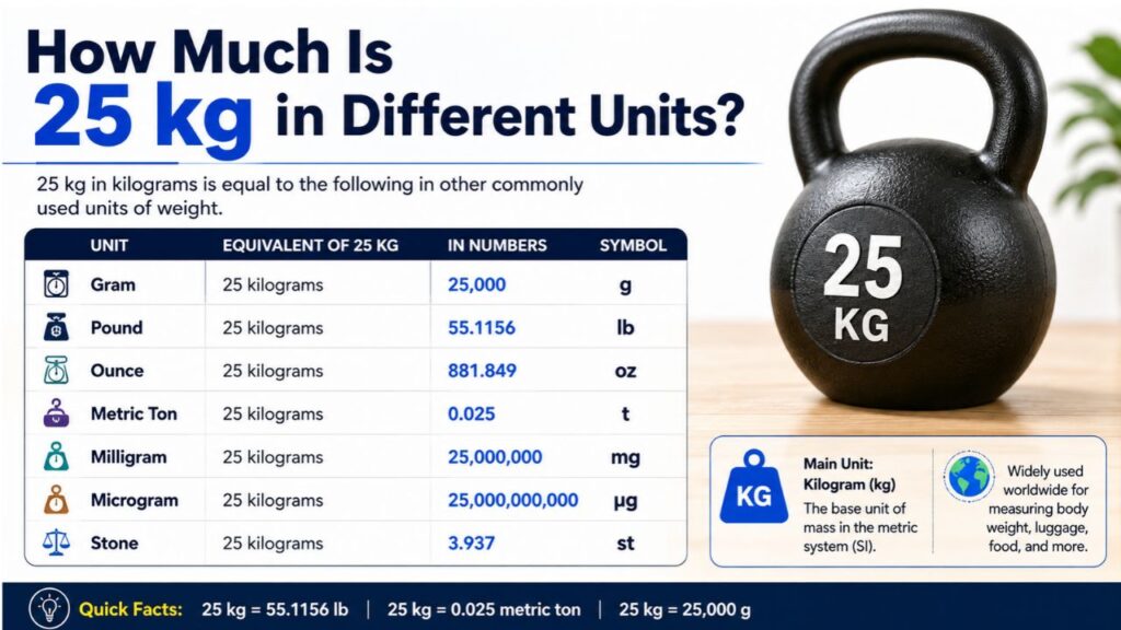 How Much Is 25 kg