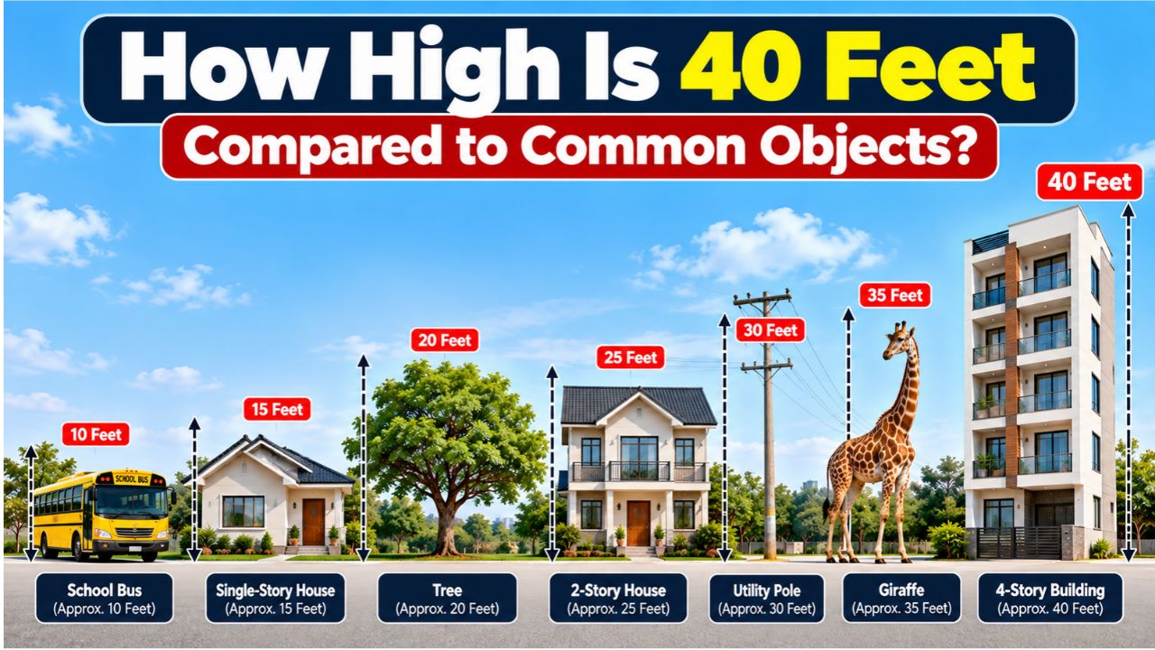 Meter Size Visualization How High Is 40 Feet? Visual Comparison, Examples & Guide